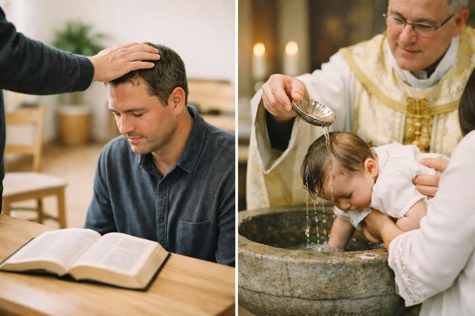 découvrez les différences entre le baptême protestant et catholique, leurs significations, rituels et traditions dans les deux confessions chrétiennes.